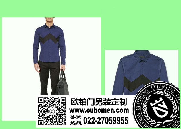 拼接图案衬衫