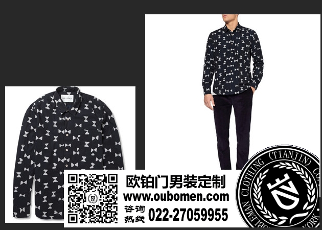 蝴蝶结图案衬衣